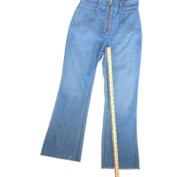 Reformation Cher Denim Jean Ellis Wash Flared Size 25 - Picture 6 of 8